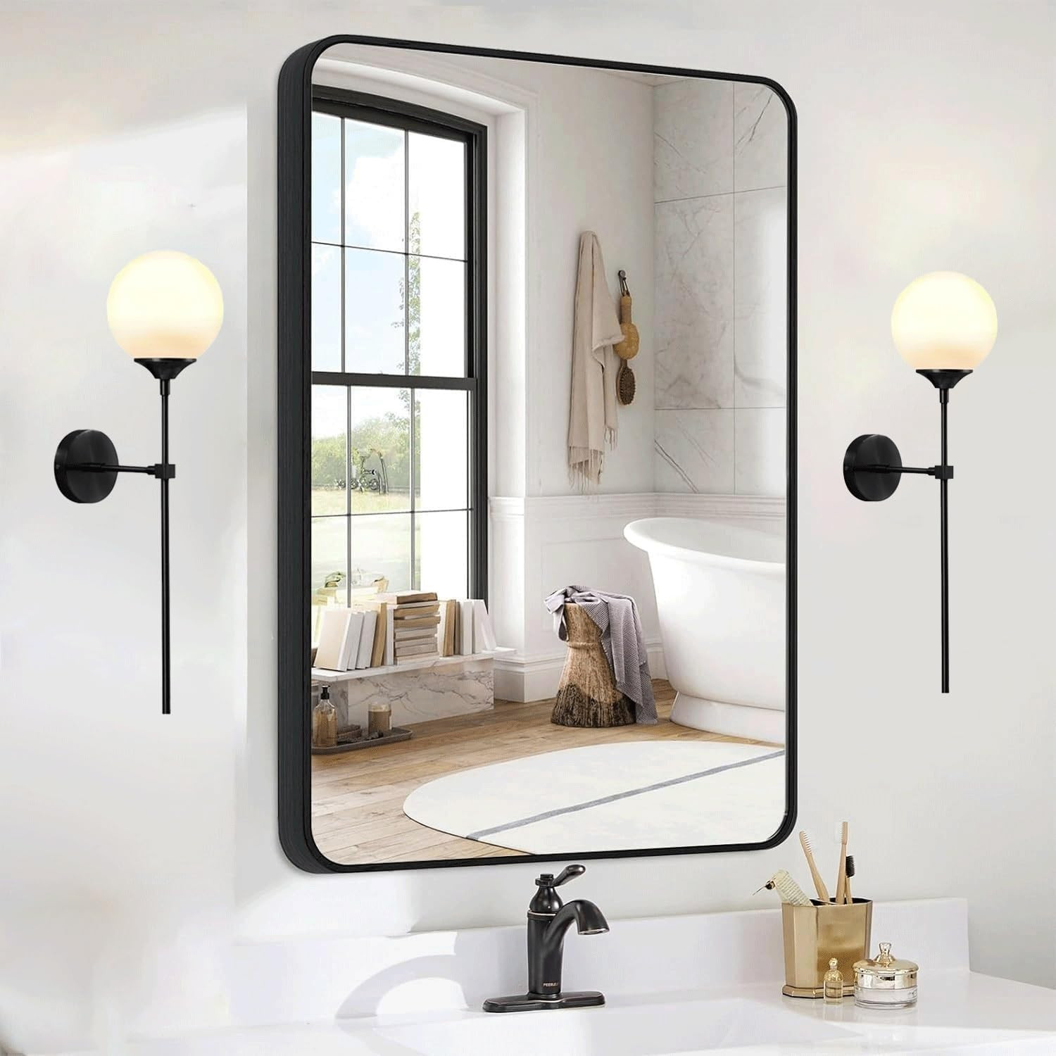 Glass Globe Wall Sconces Lighting Battery Operated with Remote set of 2,indoor Wireless Wall ligh... | Amazon (US)