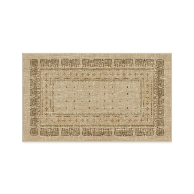 Ruggable Beatrice 3 x 5 (ft) Flatweave Tan Rectangular Indoor Medallion Vintage Machine washable ... | Lowe's