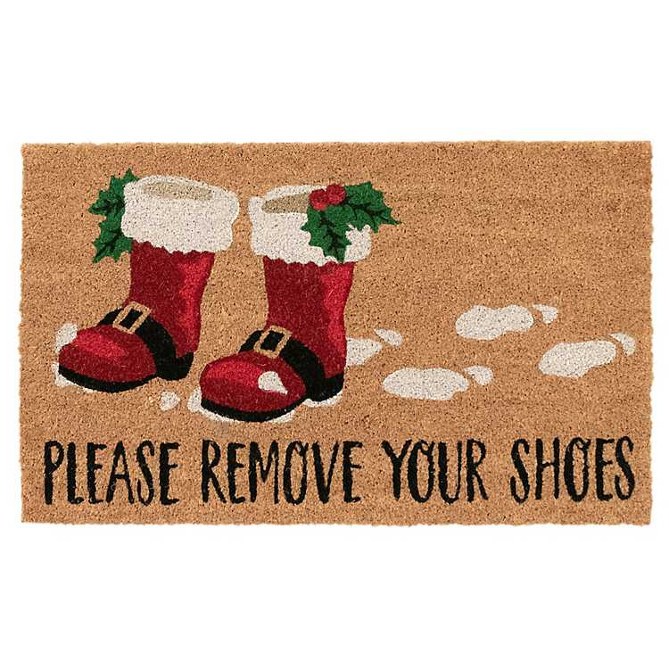 Natural Santa's Boots Doormat | Kirkland's Home