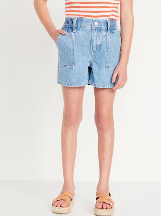 Elasticized High-Waisted Utility Jean Shorts for Girls | Old Navy (US)