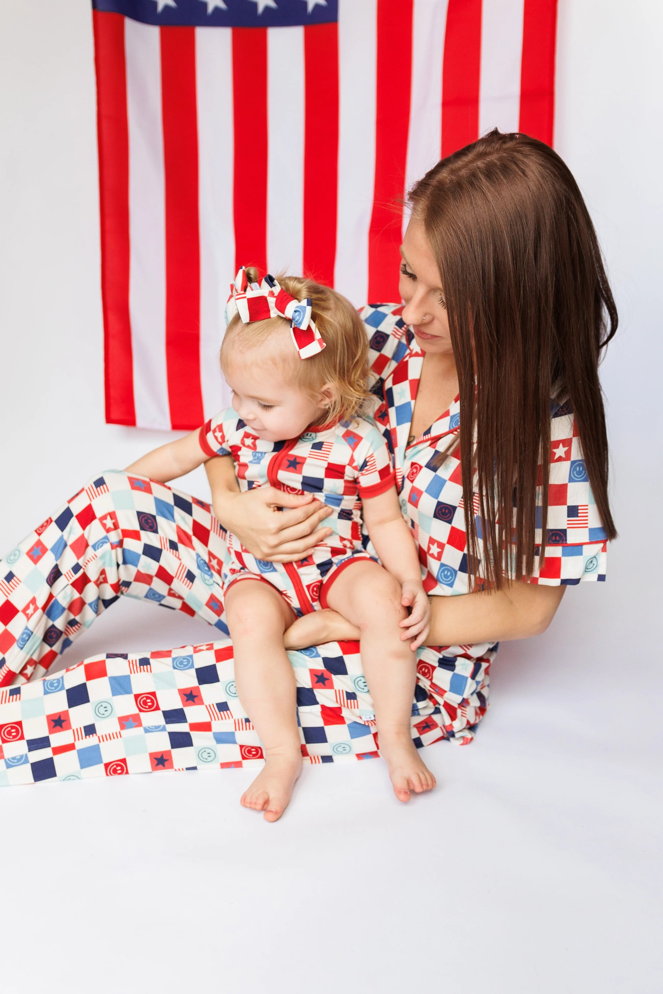 HOME OF THE FREE CHECKERS DREAM BOW HAIR CLIPS | DREAM BIG LITTLE CO