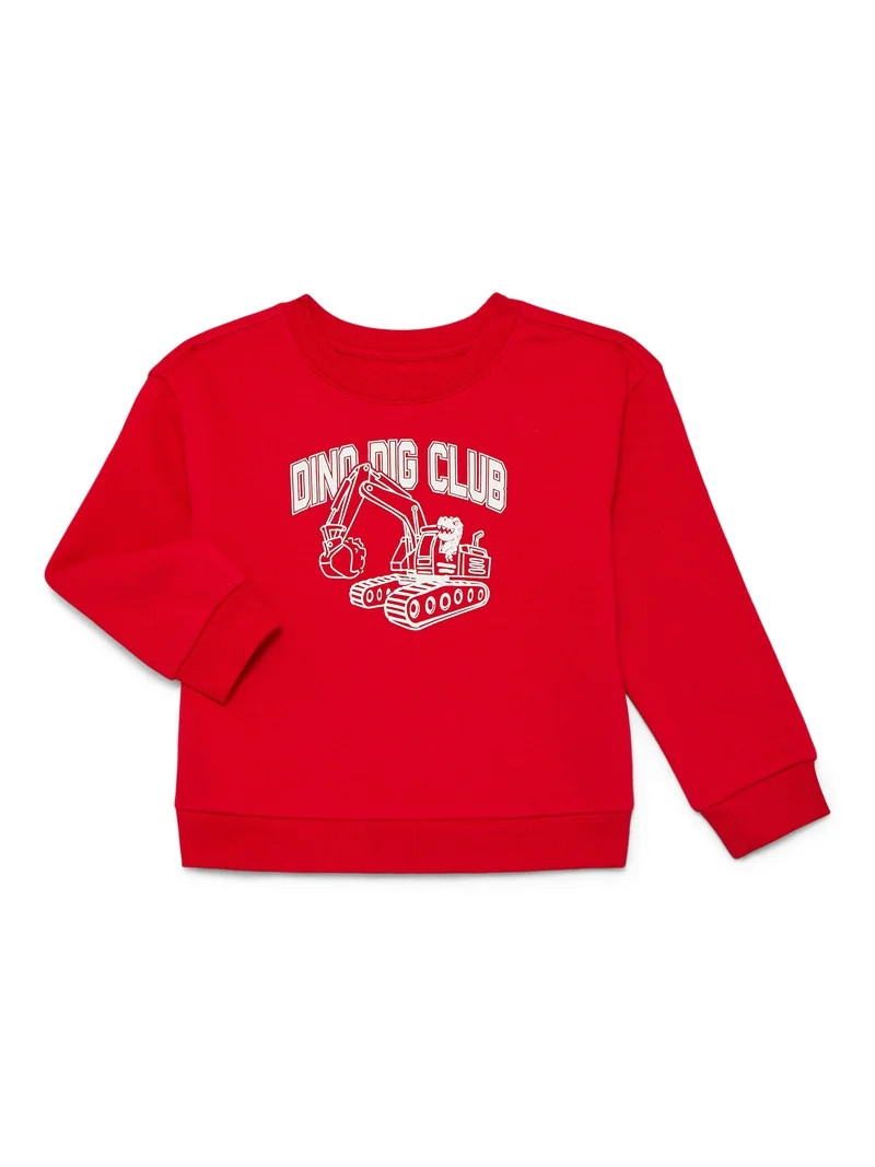 Wonder Nation Toddler Boys' Fleece Sweatshirt with Long Sleeves, Sizes 18M-5T | Walmart (US)