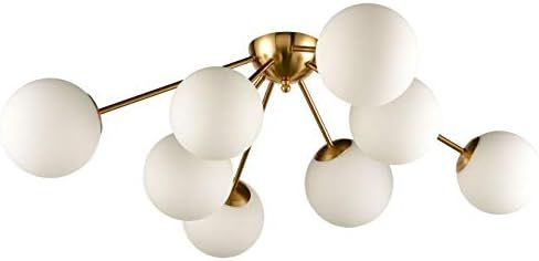 Elegant Modern Globe Semi Flush Mount Ceiling Light, 8 Light Mid Century Sputnik Chandeliers Fixture | Amazon (US)