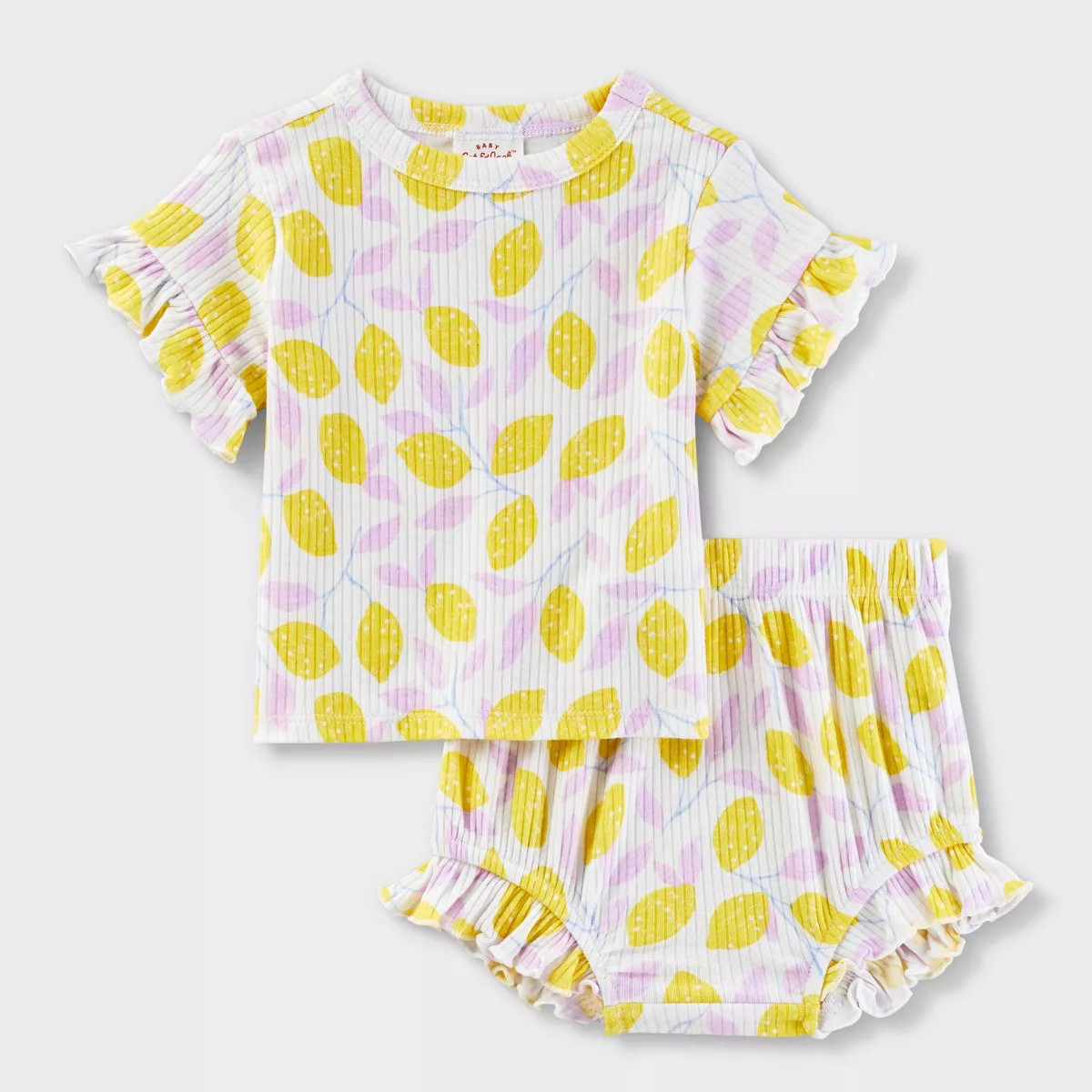 Baby Girls' Ribbed Top & Bottom Set - Cat & Jack™ | Target
