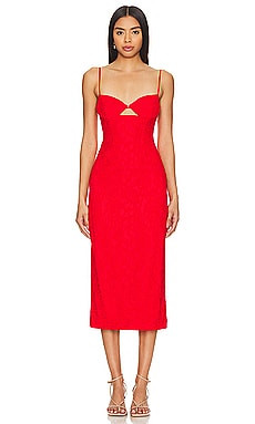 Bardot Ivanna Midi Dress in Fire Red from Revolve.com | Revolve Clothing (Global)