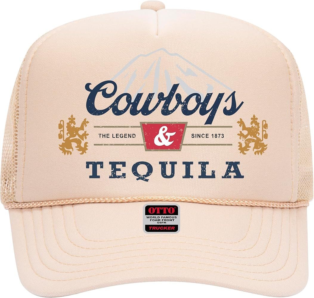 Cowboys and Tequila Trucker Hat - Premium Snapback for Men and Women - Cowgirl Western Beer Count... | Amazon (US)