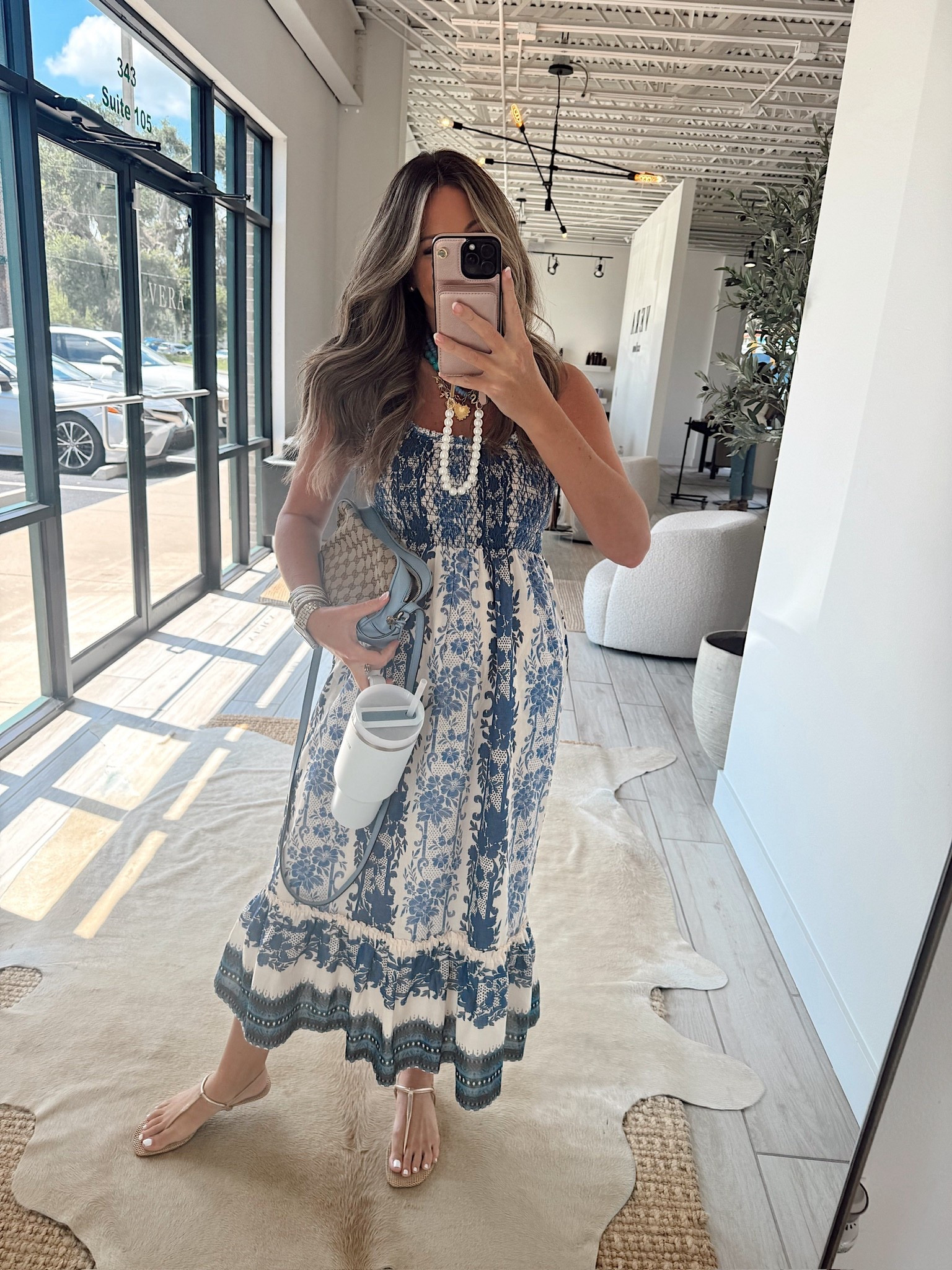 In a small Tuckernuck midi dress, sandals, necklaces and accessories- fits tts.

#LTKStyleTip #LTKSeasonal #LTKShoeCrush