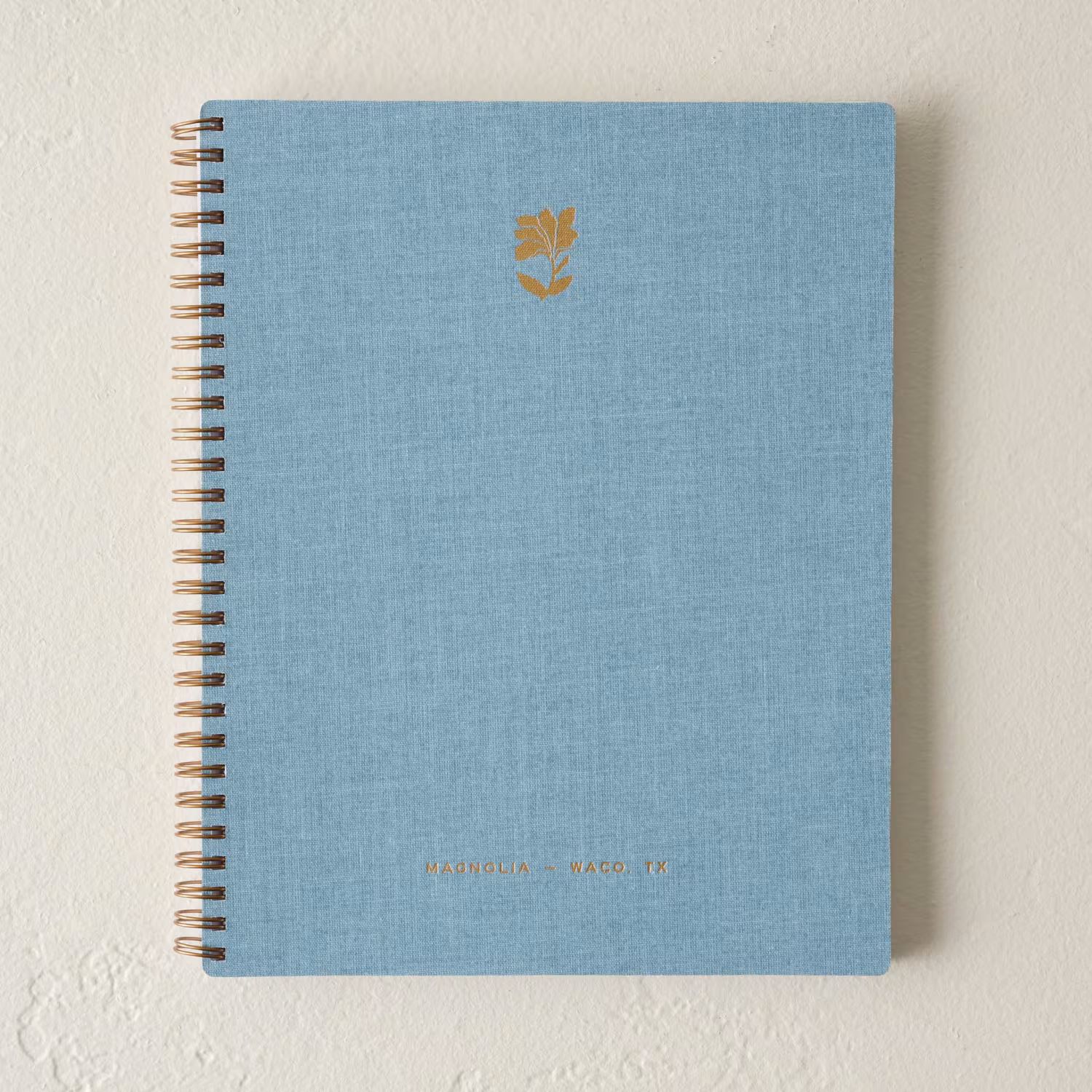 Chambray Blue Magnolia Flower Linen Notebook | Magnolia
