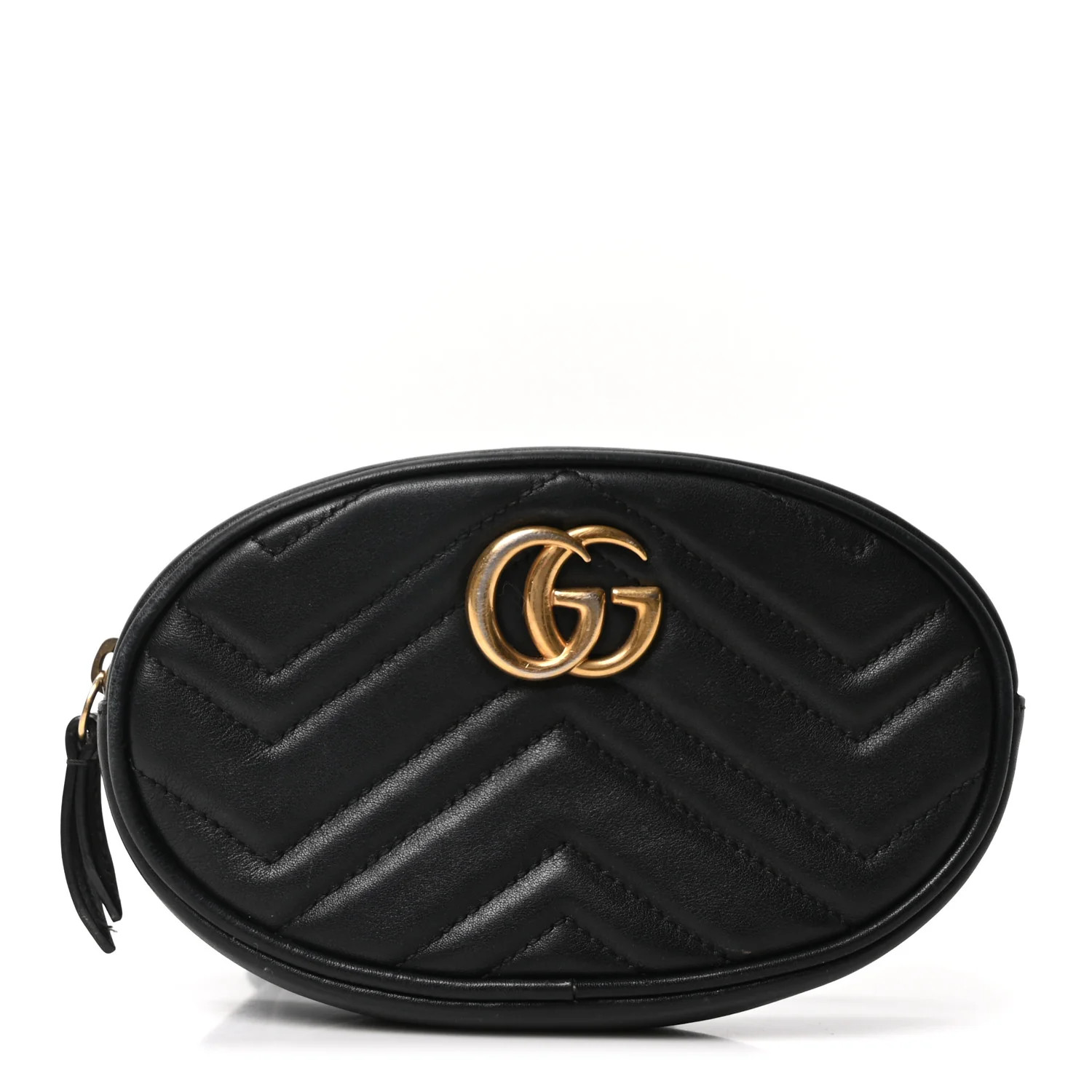 Calfskin Matelasse GG Marmont Belt Bag 75 30 Black | FASHIONPHILE (US)