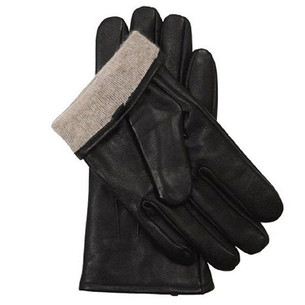 Men's Black Leather and Cashmere Lining Gloves | Bed Bath & Beyond