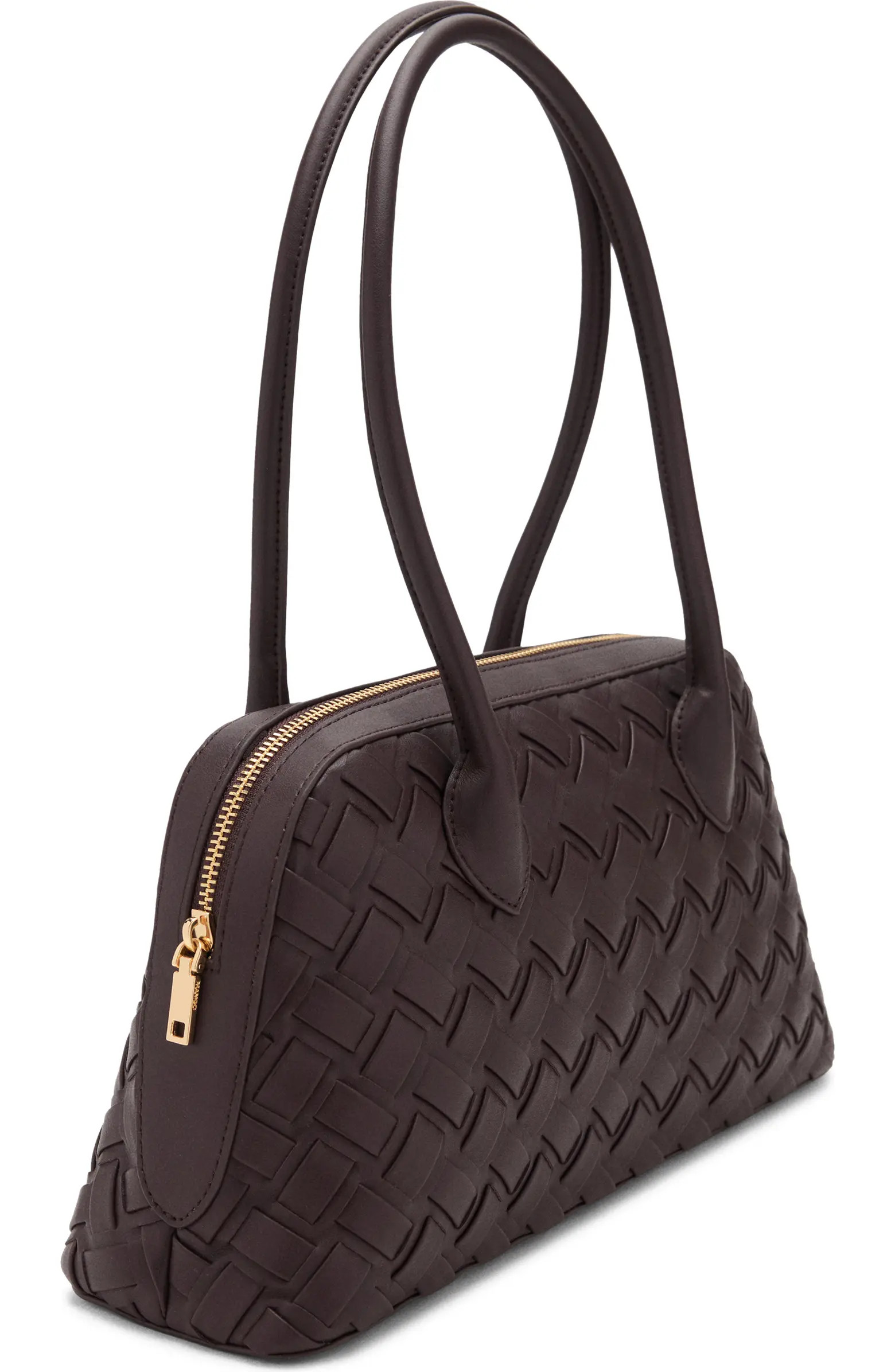MANGO Braided Faux Leather Bowling Bag | Nordstrom | Nordstrom