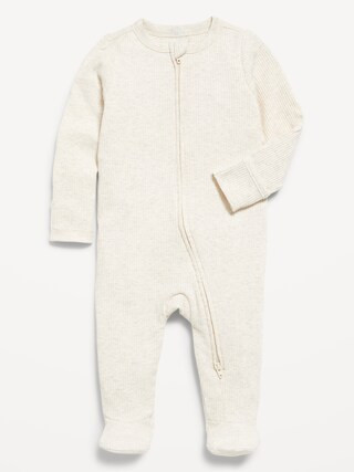 Ribbed 2-Way-Zip Sleep & Play Footed One-Piece for Baby | Old Navy (CA)