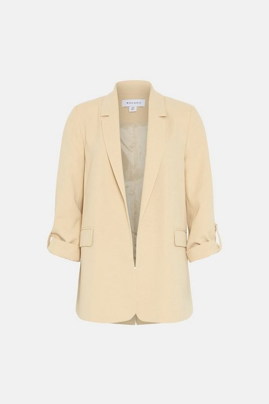 Relaxed Roll Sleeve Edge To Edge Blazer | Warehouse UK & IE