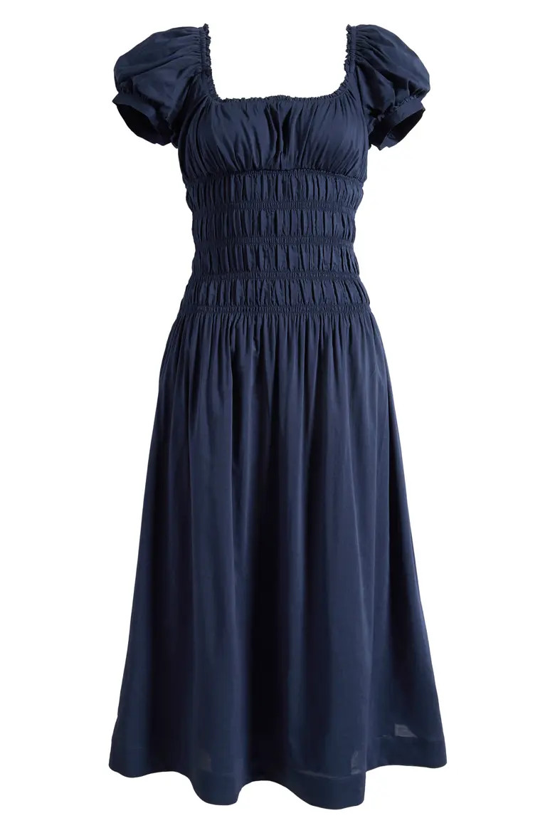 Riva Shirred Midi Dress (Women) | Nordstrom | Nordstrom