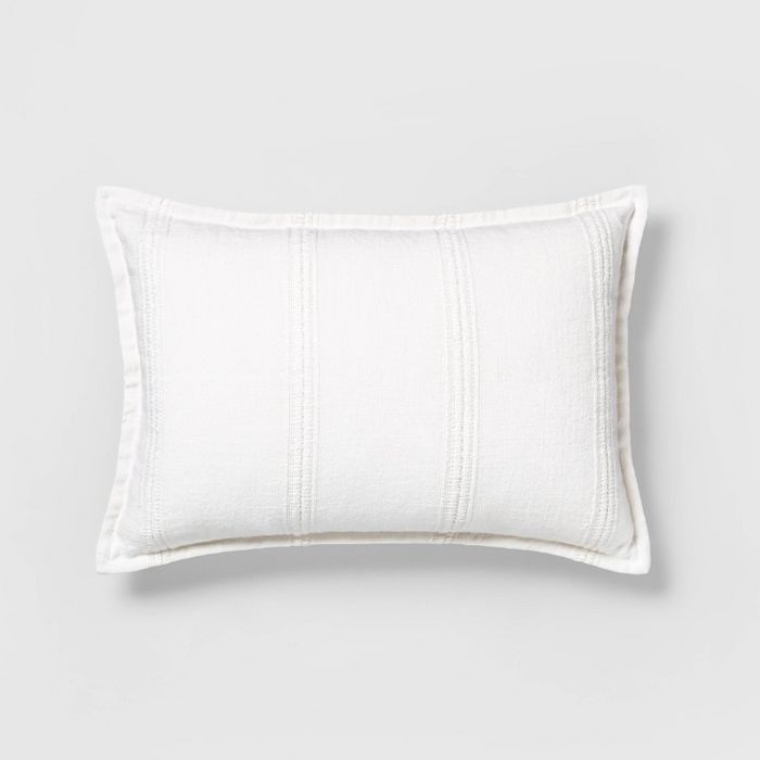 14" x 20" Textured Stripe Lumbar Pillow - Hearth & Hand™ with Magnolia | Target