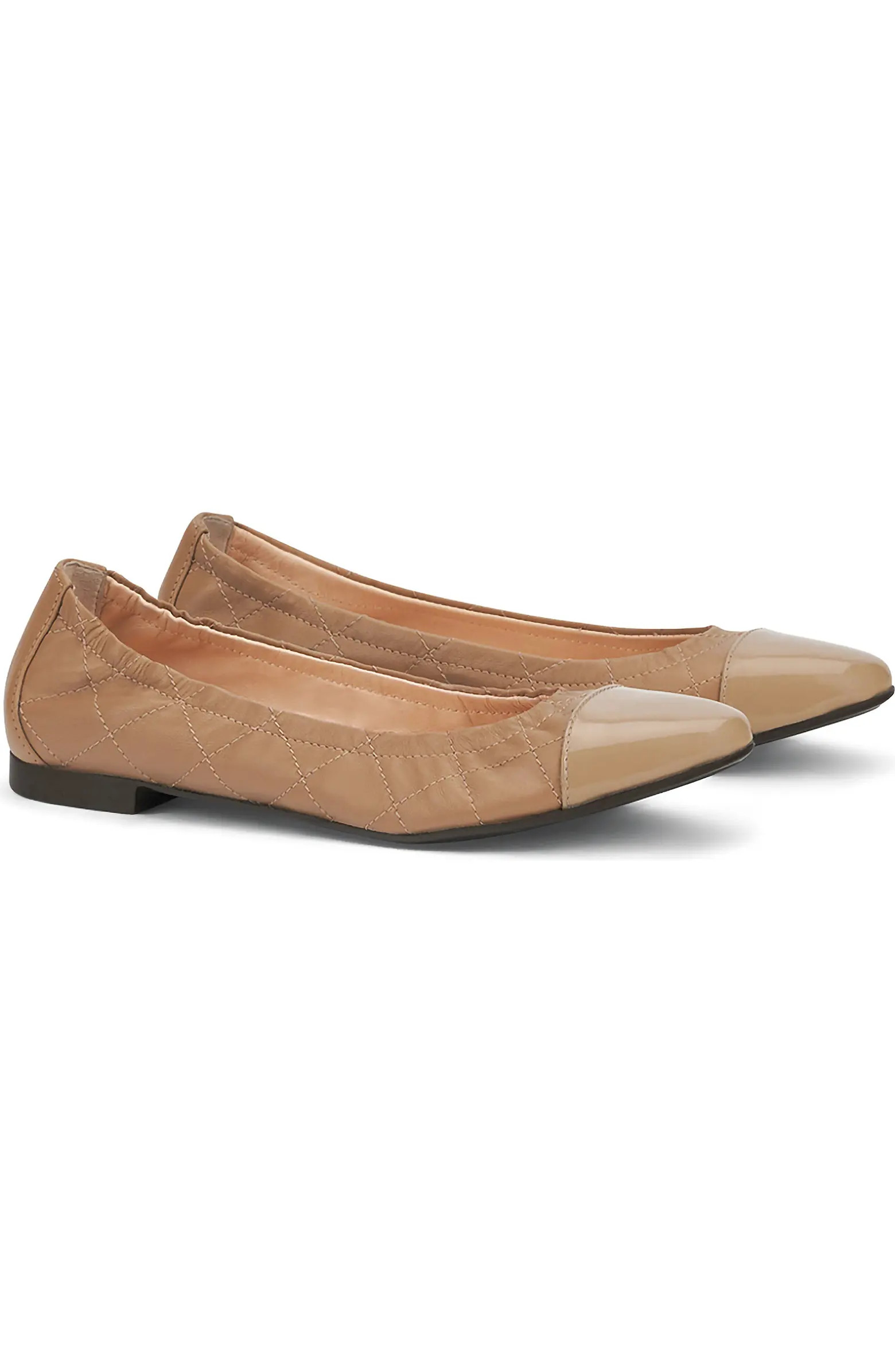 AGL Naomi Quilted Cap Toe Ballet Flat (Women) | Nordstrom | Nordstrom