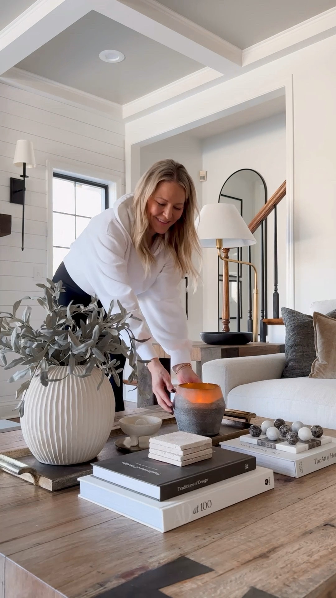 Coffee Table Restyle 🤍  I love to keep my coffee table neutral with layers of different heights, textures and finishes. 

#LTKStyleTip #LTKWatchNow #LTKHome