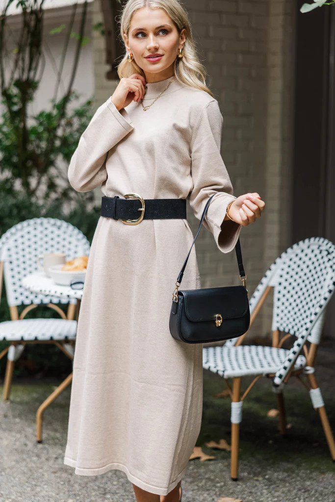 Keep It Simple Cream Sweater Midi Dress | The Mint Julep Boutique
