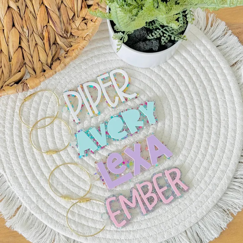Personalized Acrylic Name Keychain: Bogg Bag & Backpack Tag | Etsy (Global)