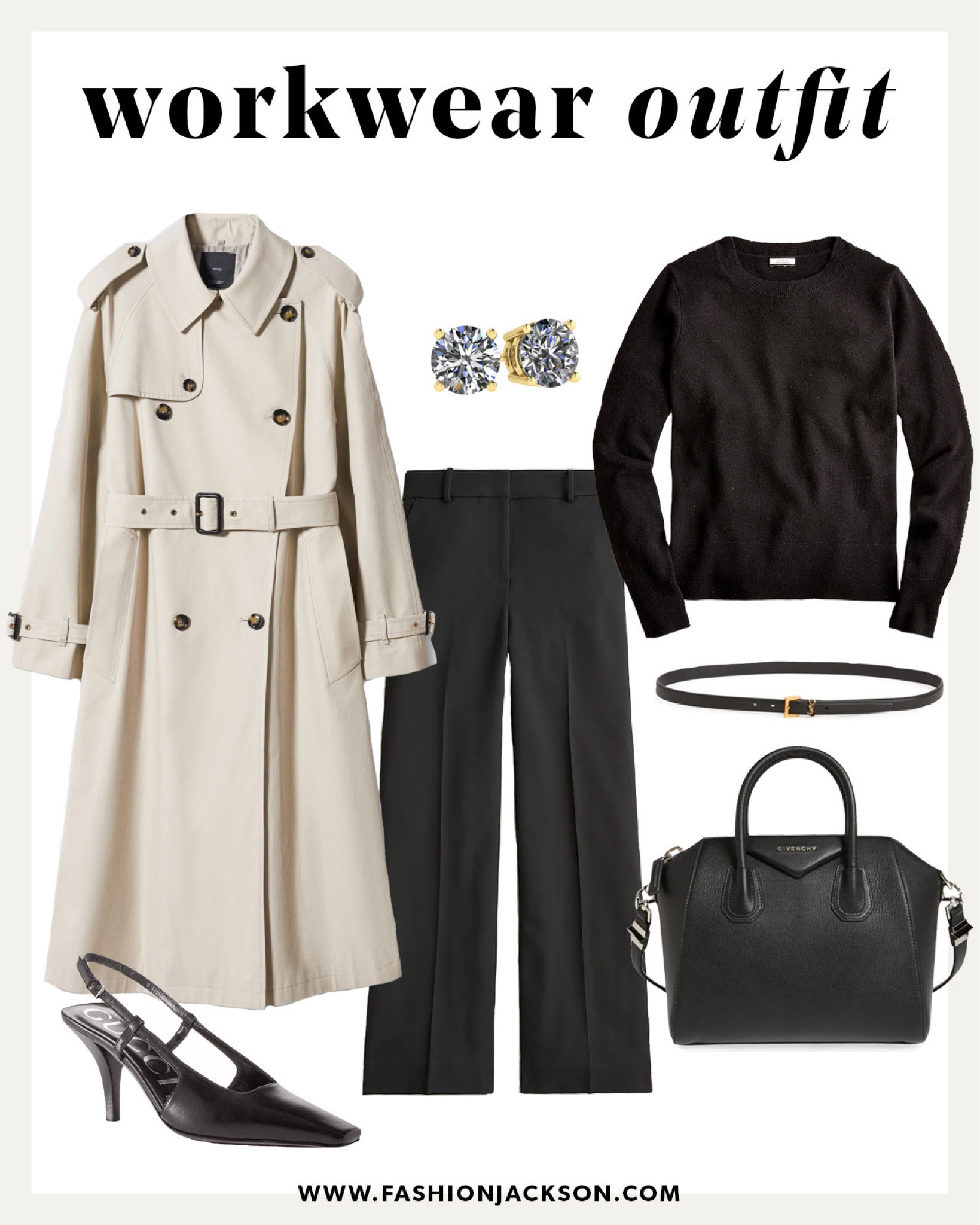 Workwear outfit idea #workoutfit  #businesscasual #blackoutfit #trenchcoat #winteroutfit #winterfashion #fashionjackson

#LTKstyletip #LTKshoecrush #LTKworkwear