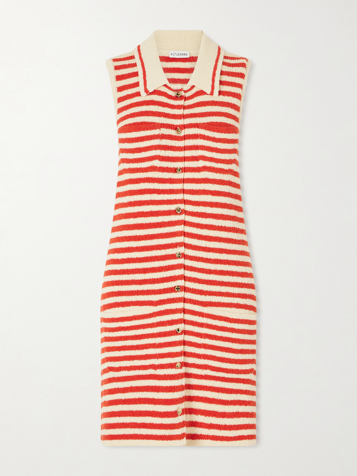 Altuzarra - Mamie Striped Cotton-blend Bouclé Mini Dress - Red | NET-A-PORTER (US)