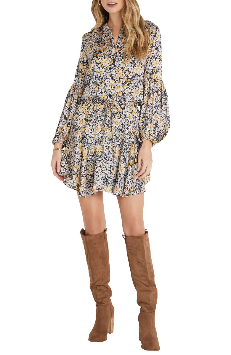 VICI Collection Tie Waist Long Sleeve Dress | Nordstrom | Nordstrom