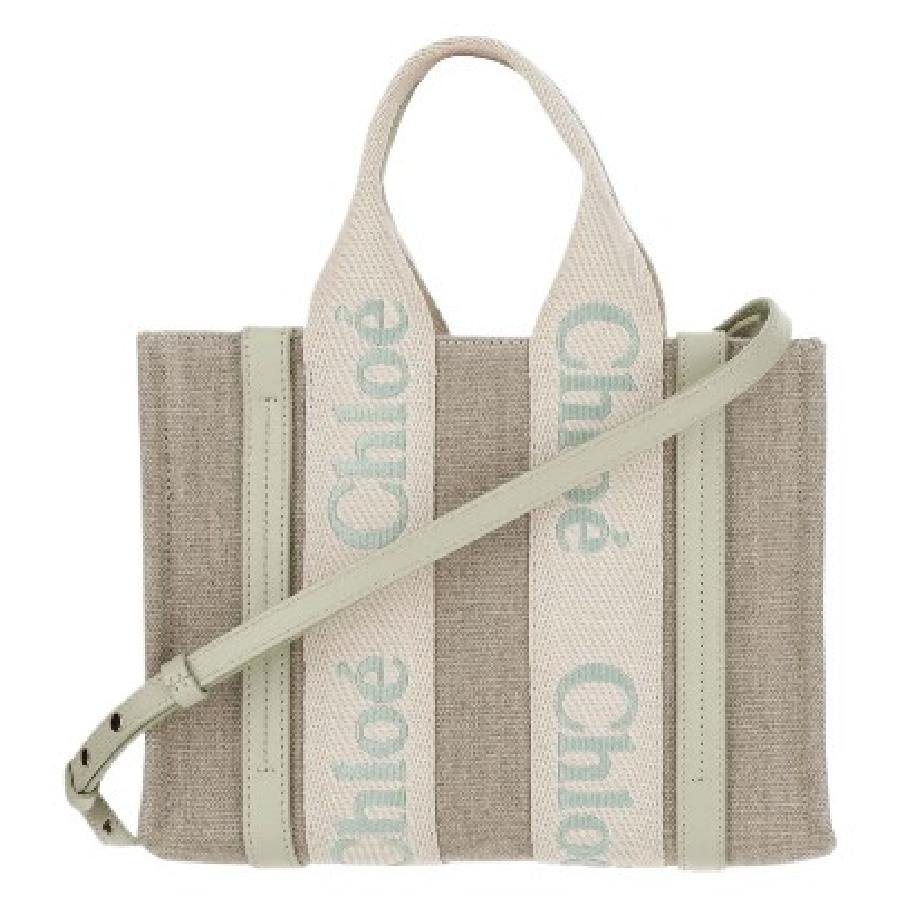 Chloe Small Woody Logo Linen Tote Bag | Jomashop.com & JomaDeals.com