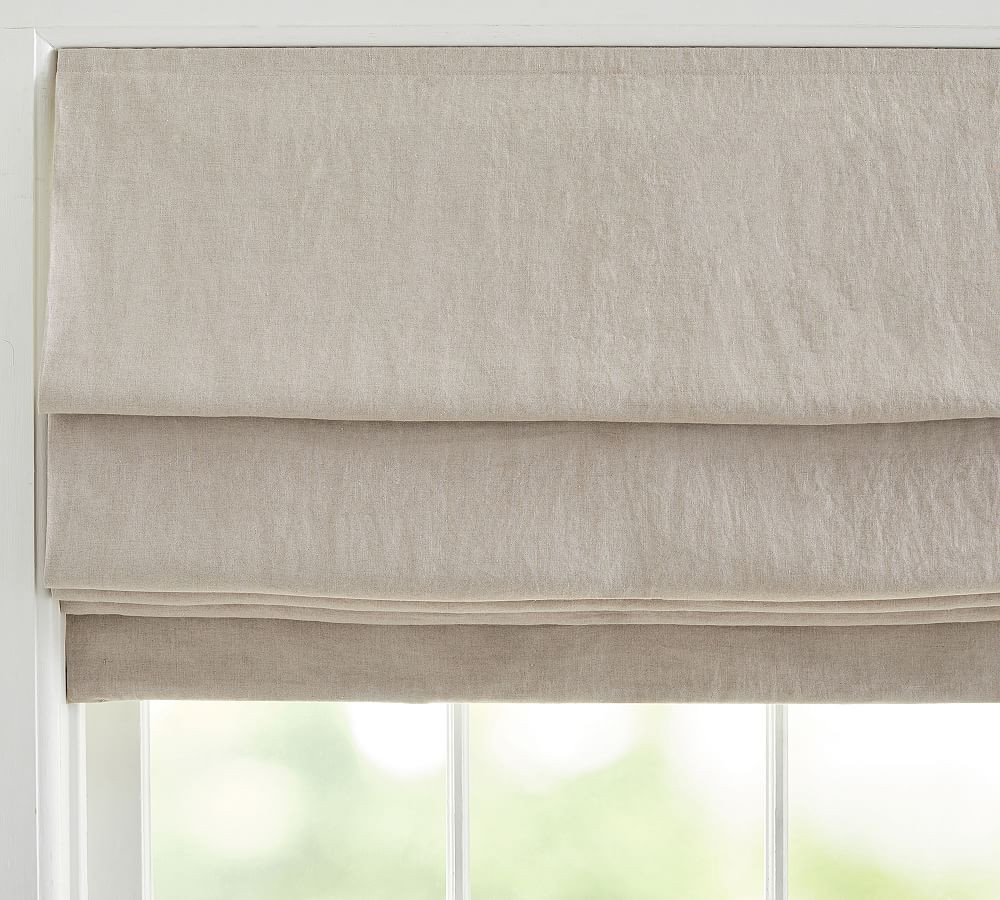 Custom Belgian Flax Linen Blackout Shade | Pottery Barn (US)