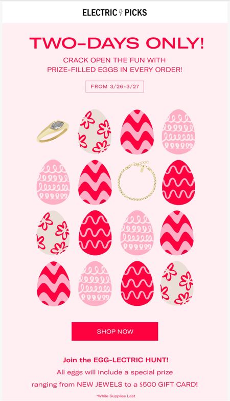 Electric ⚡️ picks my favorite jewelry shop that Easter fun get prizes with every order

#LTKfindsunder100 #LTKsalealert #LTKSeasonal