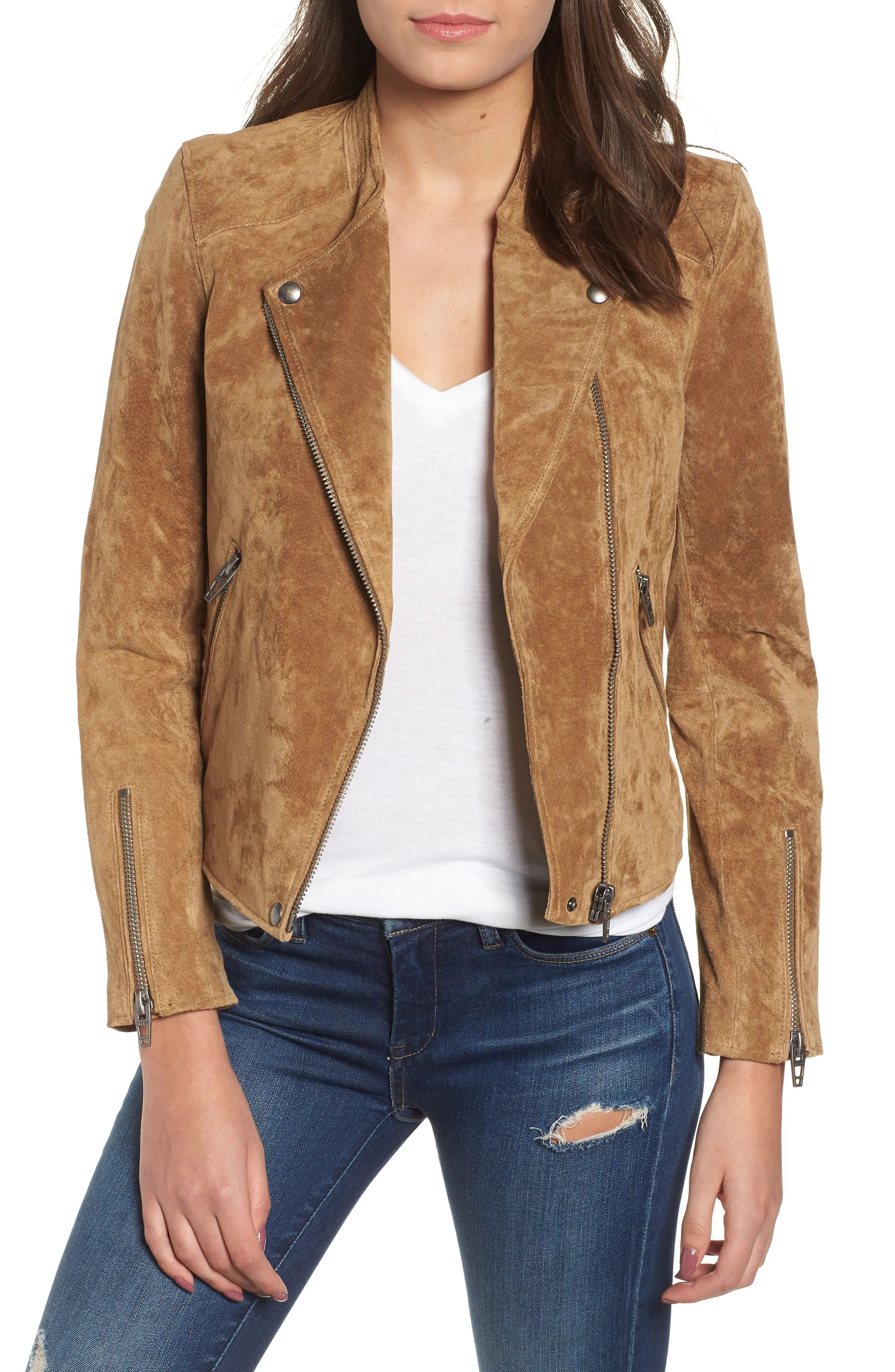 Women's Blanknyc No Limit Suede Moto Jacket, Size X-Small - Brown | Nordstrom