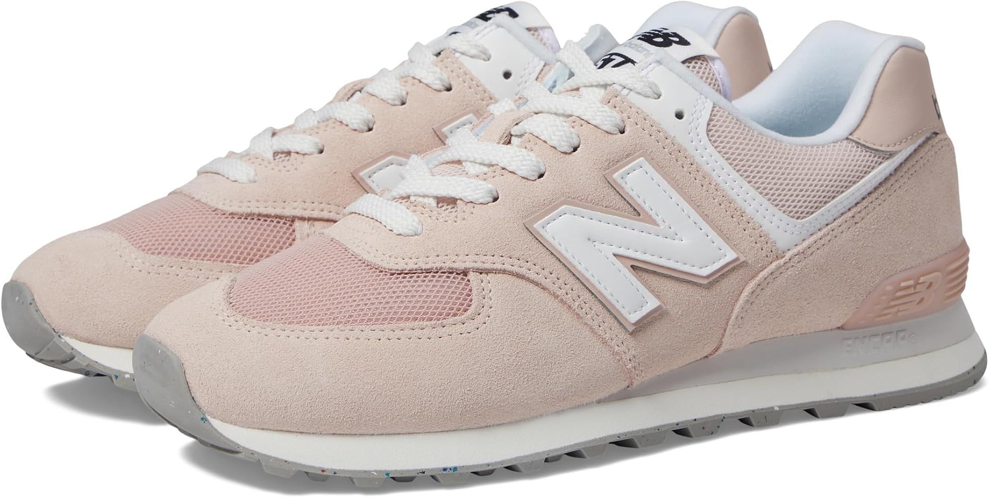 New Balance Unisex 574 V2 Familiar Ground Sneaker, Pink/White, 6.5 US Men | Amazon (US)