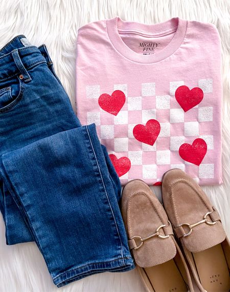 Casual Valentine’s day outfit idea from Target. 



Target outfit, Vday outfit, vday t-shirt, graphic t-shirt, heart t-shirt, pink t-shirt, valentines, valentines fashion, valentines look #LTKHoliday 

#LTKfindsunder50 #LTKstyletip #LTKSeasonal