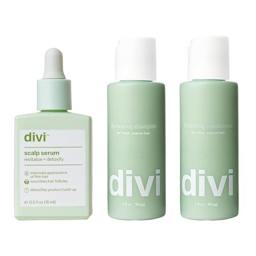 Divi Hydrating Travel Bundle | Scalp Serum for Thinning Hair 15ml + Hydrating Shampoo Travel Size 2oz + Hydrating Conditioner Travel Size 2oz | 3 Piece Set | Amazon (US)