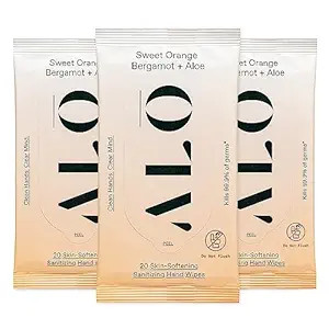 ALŌ Sweet Orange Bergamot + Aloe Sanitizing Hand Wipes - Clean Hands, Clear Mind - On The Go Han... | Amazon (US)