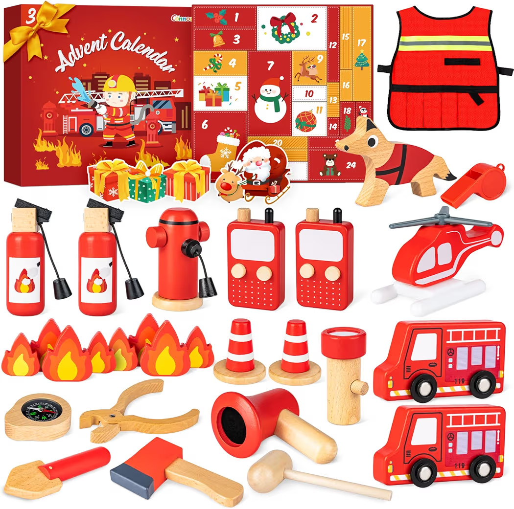 Fireman Role Play Set for Kids, Commodum Pretend Fire Fighter Toys, Christmas Advent Calendar - 2... | Amazon (US)