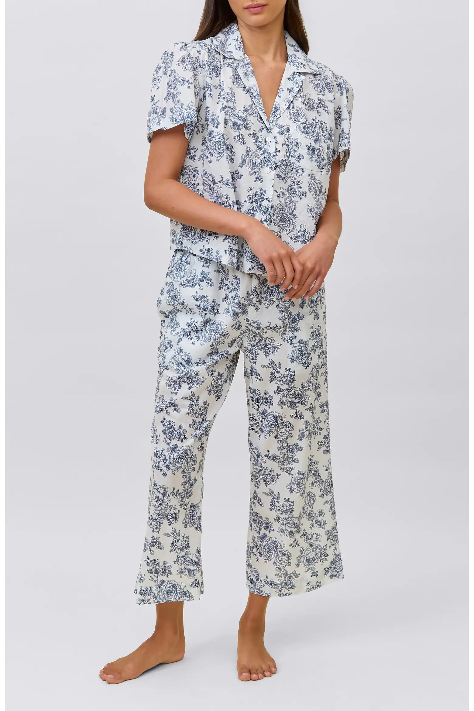 Nostalgia Floral Crop Cotton Pajamas (Women) | Nordstrom | Nordstrom