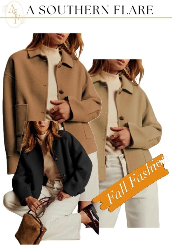 SCUSTY Women's Barn Jackets Fall Color Block Corduroy Collar Utility Coat Outerwear with Pockets | Amazon (US)