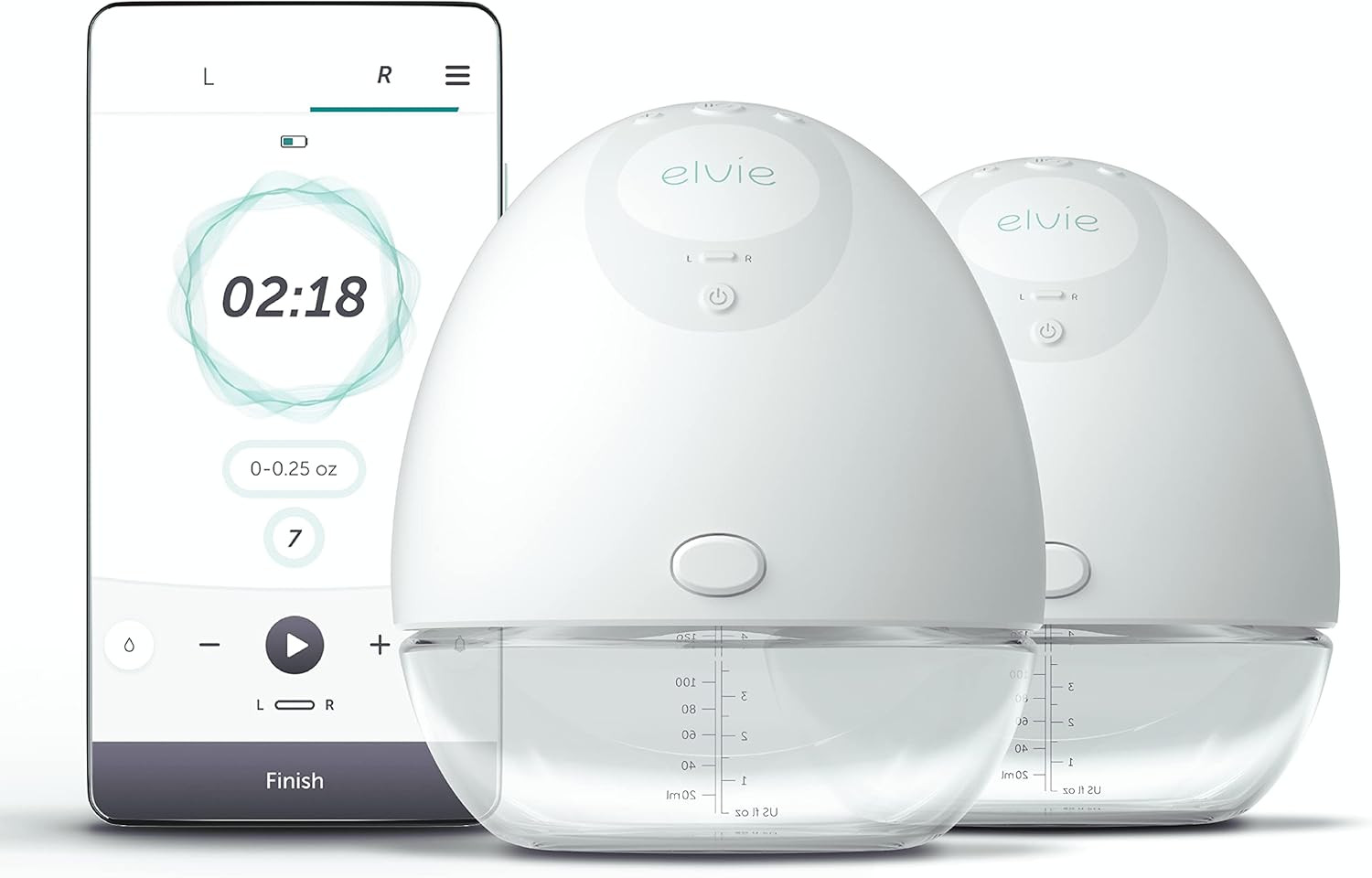 Elvie Double Electric Wearable Smart Breast Pump | Silent Hands-Free Portable Breast Pump That Ca... | Amazon (US)