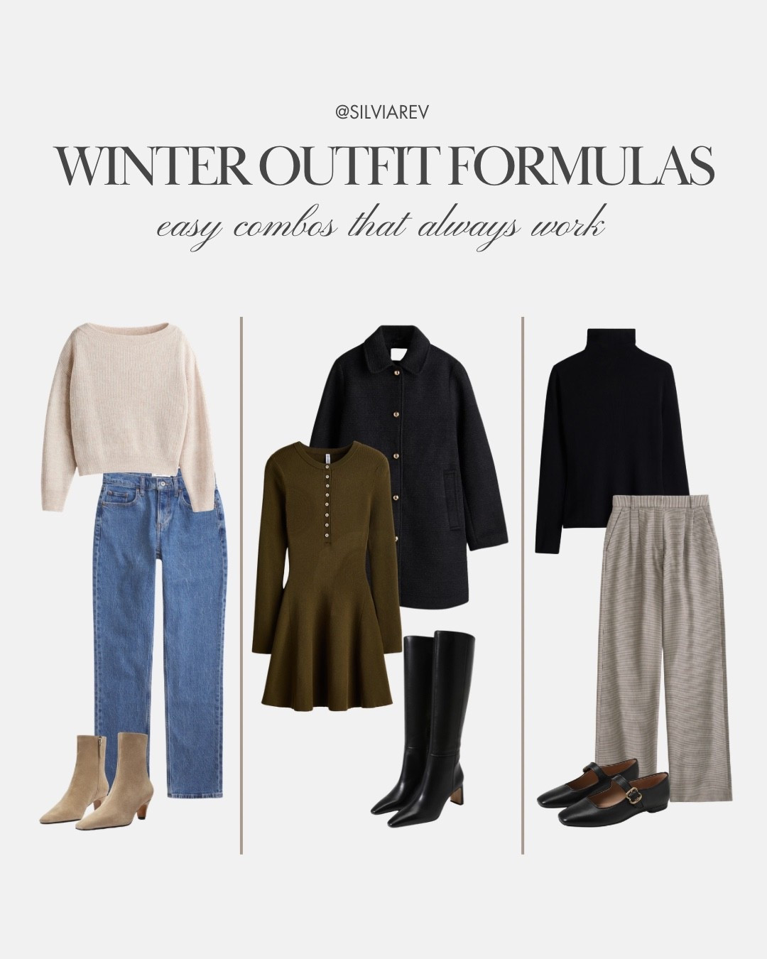Winter styling > summer styling. 

Even though I’m not a fan of the cold, it’s so much more fun to put together outfits in the winter than the summer. I just follow these simple formulas, add layers/accessories, and I always end up with a super put together look for a day or night out or even the office! 

#LTKstyle #LTKootd #LTKSeasonal #LTKwinter #LTKfinds #LTKfashion 
#winteroutfits #winterstyle #outfitideas #everydayoutfits 
#neutraloutfits #wardrobebasics #outfitinspo #styleinspo