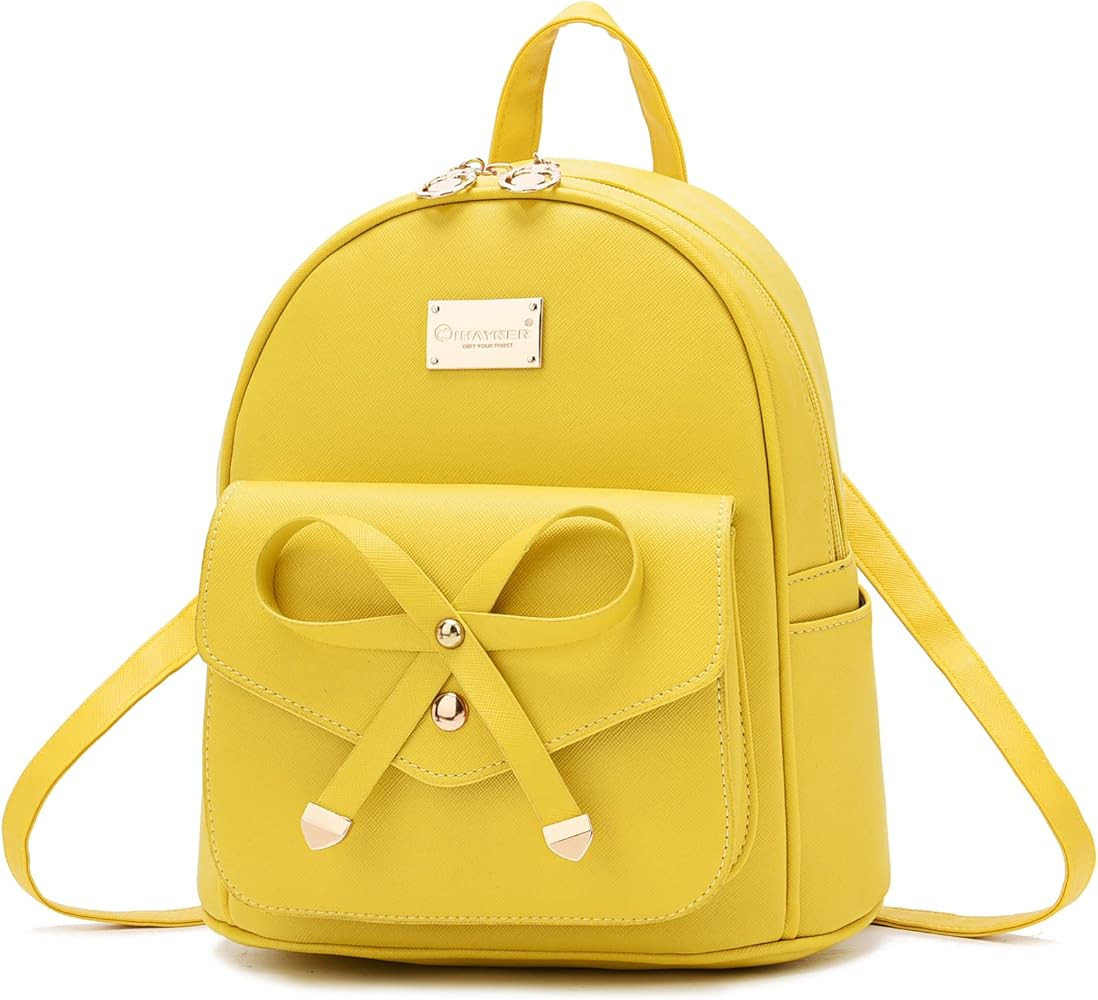 I IHAYNER Girls Bowknot Cute Leather Backpack Mini Backpack Purse for Women | Amazon (US)