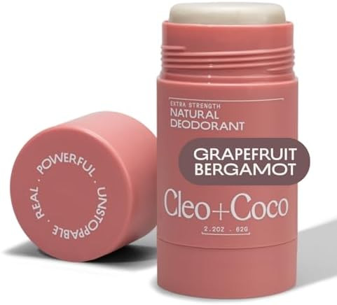Cleo+Coco Extra Strength Deodorant Balm, Grapefruit Bergamot (2.2 oz), Natural Aluminum Free Deod... | Amazon (US)