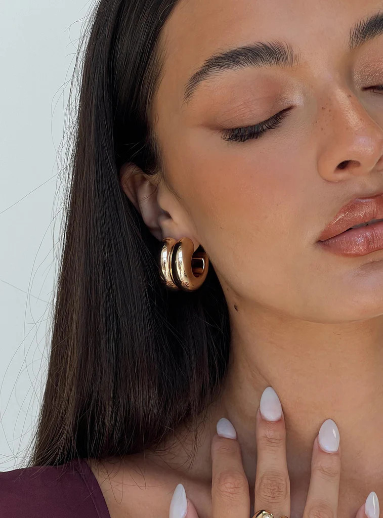 Take My Breath Double Hoop Earring Gold | Princess Polly US