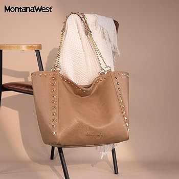 Montana West Large Tote Bag for Women Oversized Shoulder Purses with Chain Handbags | Amazon (US)