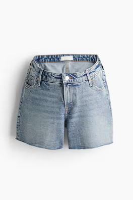 MAMA Before & After Denim Shorts - Low waist - Short - Light denim blue - Ladies | H&M US | H&M (US + CA)