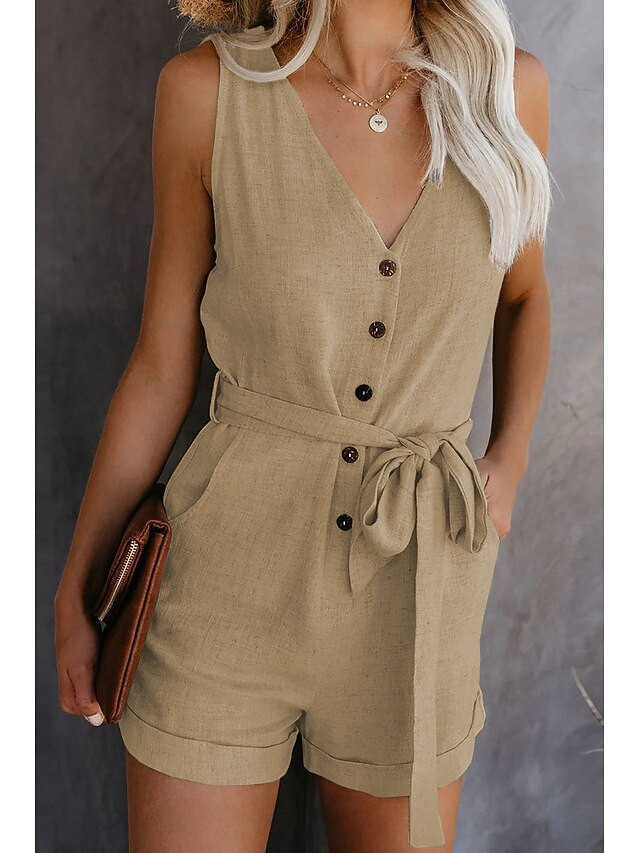 [$16.49] Women's Casual Wine White Black Romper Solid Color | Light in the Box