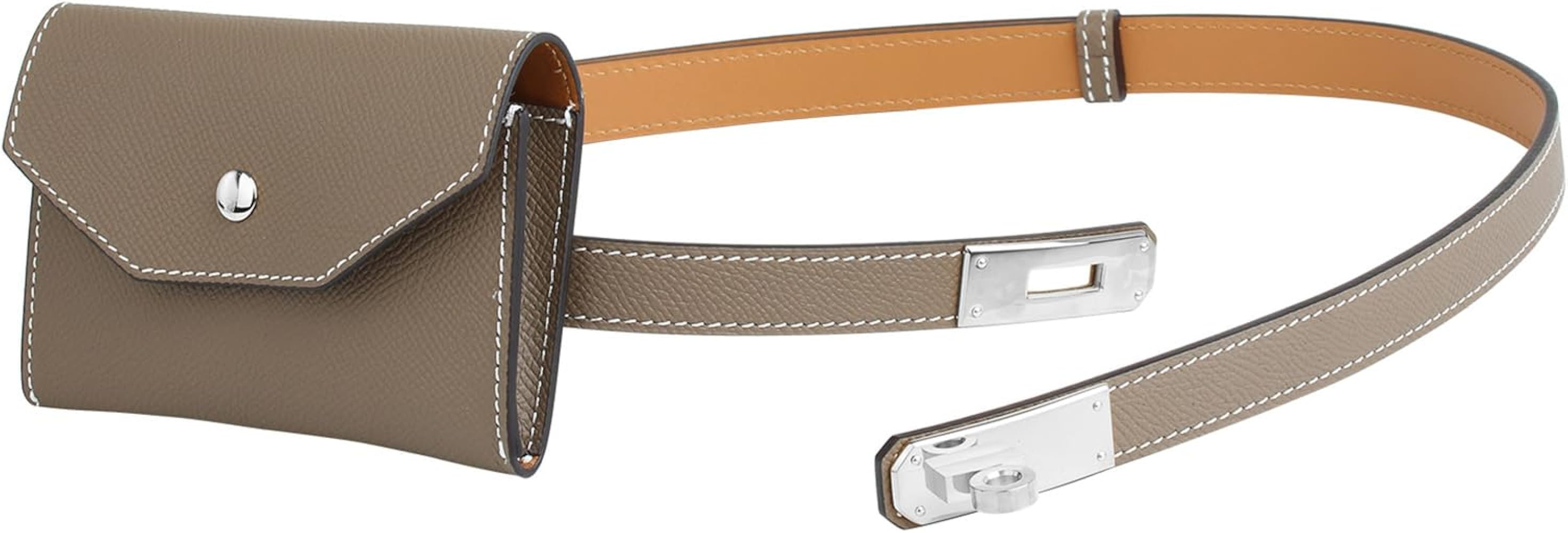 Women's Skinny Leather Belt - Adjustable Alloy Turn Lock, Solid Color - Ideal for Dresses, Jeans,... | Amazon (US)