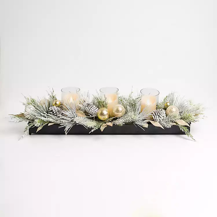 Frosted Greenery Ornament Centerpiece | Kirkland's Home