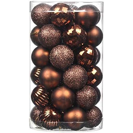 YYCRAFT 34ct Christmas Ball Ornaments 4CM for Xmas Tree Christmas Decorations Shatterproof Hooks Inc | Amazon (US)
