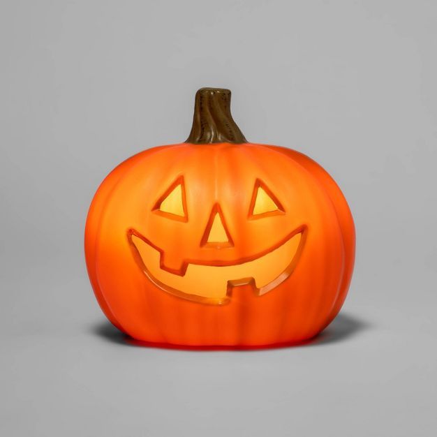 8&#34; Light Up Pumpkin with 2 Teeth Halloween Decorative Prop - Hyde &#38; EEK! Boutique&#8482; | Target