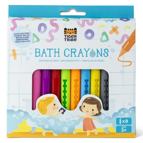 Tiger Tribe: Bath Crayons - 8 Washable Colors, Fun & Mess-Free Water Bath Time Drawing, Easy Grip, Develop Creativity & Fine Motor Skills, Kids Age 3+ | Amazon (US)